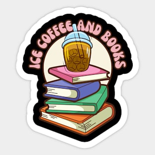 Ice Coffee And Books Sticker